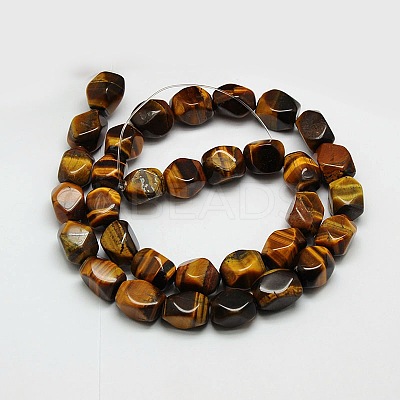 Natural Tiger Eye Faceted Rhombus Beads Strands G-L235B-03-1