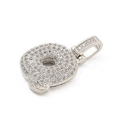 Brass Micro Pave Clear Cubic Zirconia Pendants KK-B099-01P-Q-1