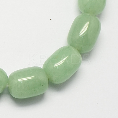 Barrel Shaped Gemstone Natural Green Aventurine Stone Beads Strands G-S114-23-1