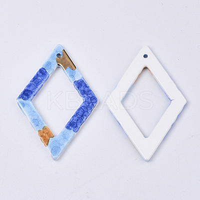 Handmade Porcelain Big Pendants PORC-S501-012G-1