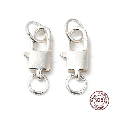 925 Sterling Silver Lobster Claw Clasps with Jump Rings STER-D006-24S-1