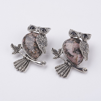Natural Rhodonite Pendants G-E442-01H-1