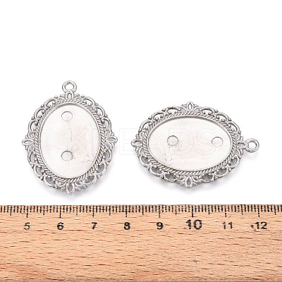 Non-Tarnish 304 Stainless Steel Pendant Cabochon Settings X-STAS-N114-02P-1