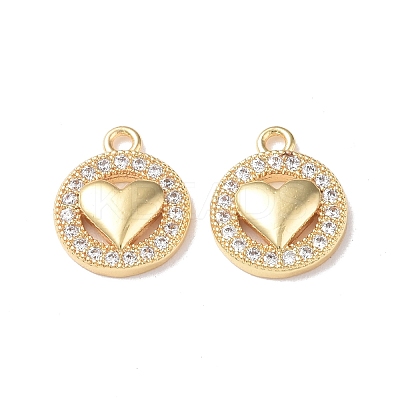 Brass Micro Pave Cubic Zirconia Pendants KK-I702-56G-1