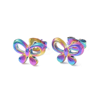 Ion Plating(IP) 304 Stainless Steel Stud Earring for Women EJEW-I285-25MC-1
