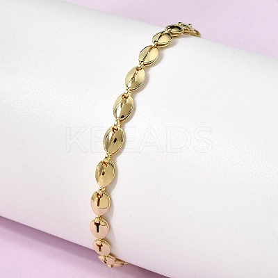 Brass Link Chain Bracelets for Women BJEW-K298-09G-1
