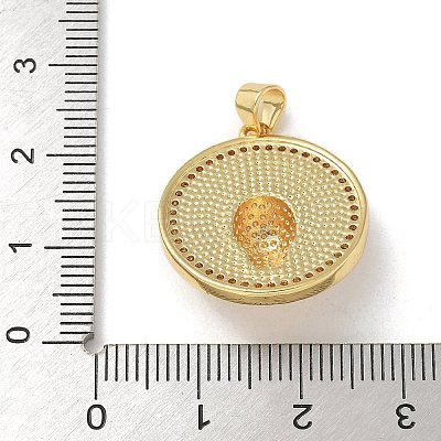 Brass Micro Pave Clear Cubic Zirconia Pendants LS-KK-U046-03G-1