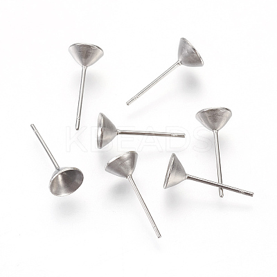 Non-Tarnish 304 Stainless Steel Post Stud Earring Settings STAS-I097-006D-P-1