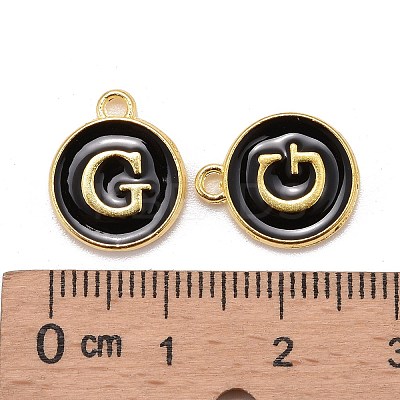 Golden Plated Alloy Charms LS-ENAM-S118-02G-1