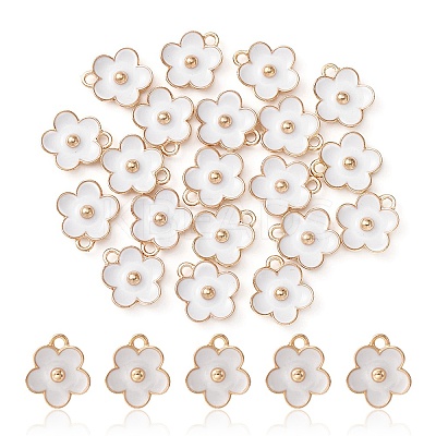 Light Gold Plated Alloy Enamel Pendants ENAM-YW0002-20A-1