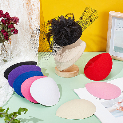 8Pcs 8 Colors Teardrop EVA Mini Hat Fascinator Base AJEW-NB0005-98-1