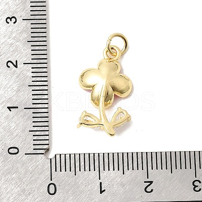 Brass Pave Clear Cubic Zirconia Pendants KK-G554-05G-03-1