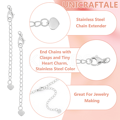 20Pcs 304 Stainless Steel Chain Extender STAS-UN0060-87P-1