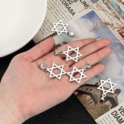 Tarnish Resistant Boy Jewelry Original Color 201 Stainless Steel Pentagram Pendants STAS-I032-224-1