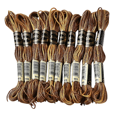 10 Skeins 6-Ply Polyester Embroidery Floss OCOR-CY0002-99F-1