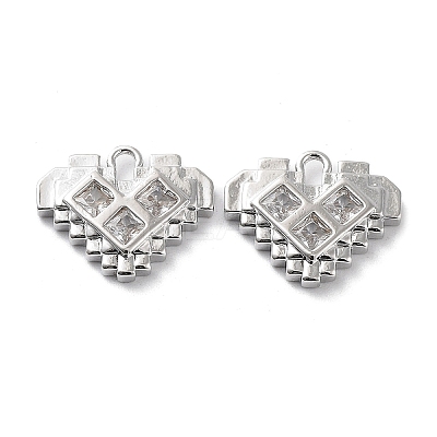Rack Plating Brass Micro Pave Cubic Zirconia Pendants KK-K333-94P-1