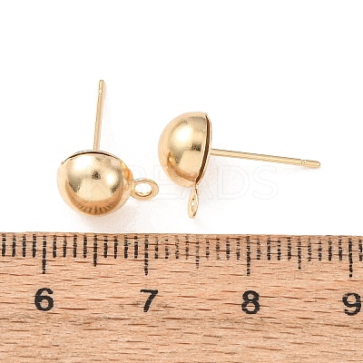 Brass Stud Earring Findings KK-G604-01G-04-1