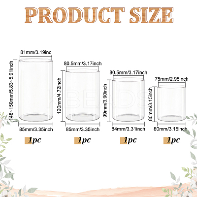 4Pcs 4 Style High Borosilicate Straight Plants Propagation Vase GLAA-BC0001-27-1