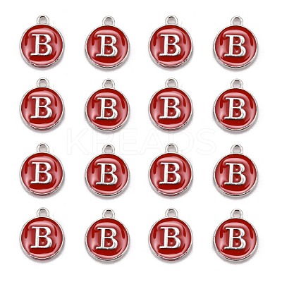 Platinum Plated Alloy Enamel Charms ENAM-S118-03B-P-1