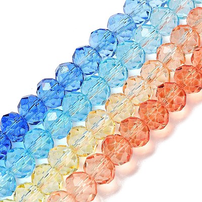 Transparent Painted Glass Beads Strands X1-DGLA-A034-T8mm-A13-1