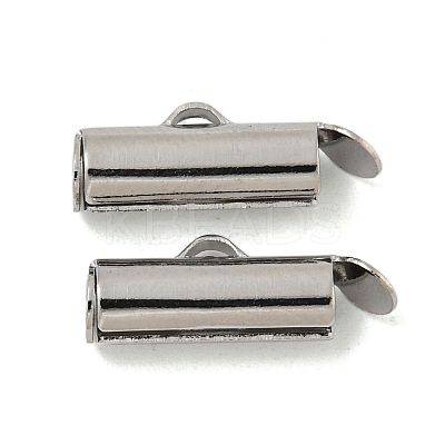 Brass Slide On End Clasp Tubes KK-N254-119P-01-1