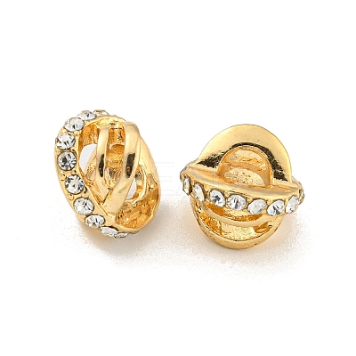 Rack Plating Alloy Rhinestone European Beads FIND-B034-33G-1