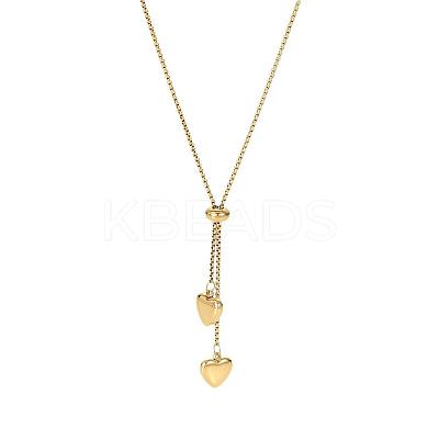 Heart Stainless Steel Tassel Lariat Necklaces for Women FS-WG9133A-01-1