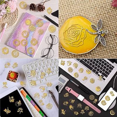 Nickel Metal Waterproof Self-Adhesive Picture Stickers DIY-WH20016-058-1