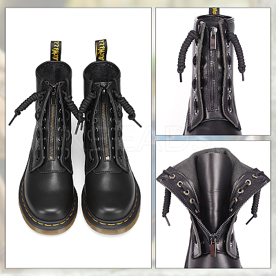 PU Leather Lace-in Boot Zipper Inserts DIY-WH0043-51AB-01-1