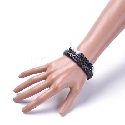 Unisex Stackable Bracelets Sets BJEW-JB04896-1