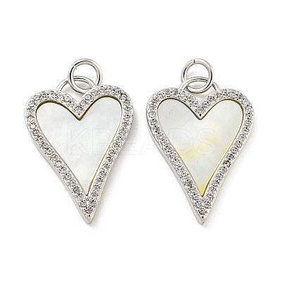Brass Micro Pave Clear Cubic Zirconia Pendants X-KK-L211-015P-01-1