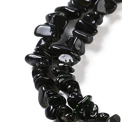 Natural Golden Sheen Obsidian Beads Strands G-G0003-B33-01-1