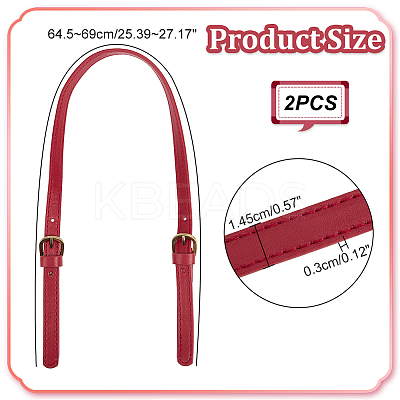 2Pcs Imitation Leather Adjustable Crossbody Purse Straps FIND-WR0009-52A-1