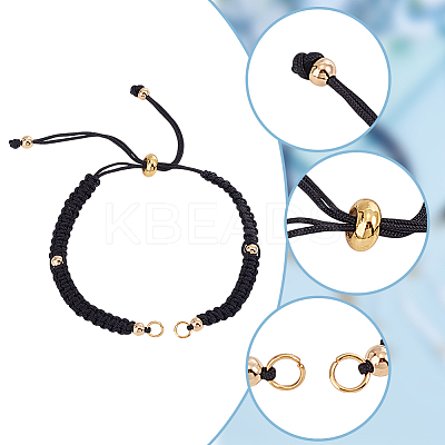 10Pcs 5 Colors Braided Nylon Cord Slider Bracelet Makings AJEW-GO00047-1