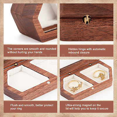 2-Slot Wooden Couple Rings Storage Boxes CON-WH0087-42A-1
