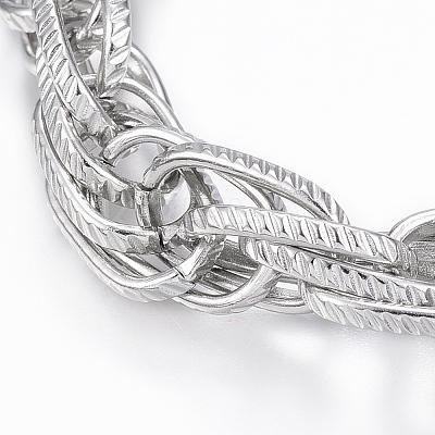 Tarnish Resistant 304 Stainless Steel Rope Chain Bracelets BJEW-K172-10P-1