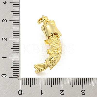 Rack Plating Fish Brass Pendants KK-K341-67G-1