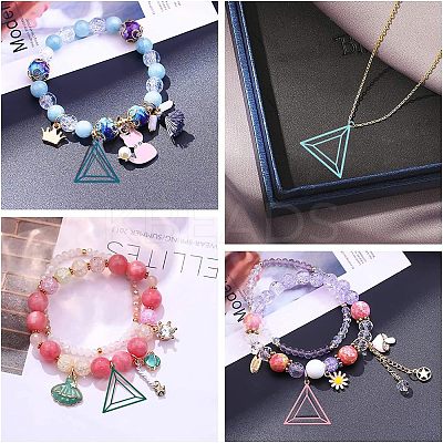 70Pcs 5 Colors 430 Stainless Steel Filigree Pendants STAS-UN0026-99-1