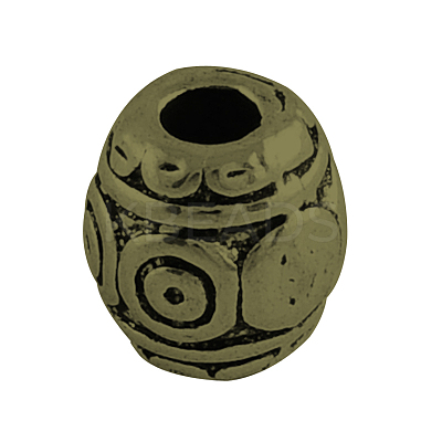 Tibetan Style Alloy Barrel Beads TIBEB-5178-AB-NR-1