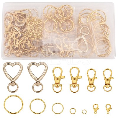 DIY Alloy Lobster Claw Clasps & Brass Jump Rings & Iron Split Key Rings Keychain Making Kits DIY-SZ0010-43-1