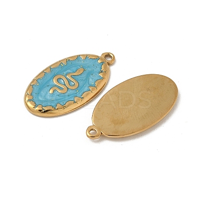 304 Stainless Steel Enamel Pendants STAS-V015-34G-1