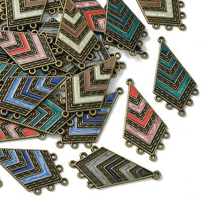 30Pcs 5 Colors Tibetan Style Alloy Enamel Chandelier Component Links ENAM-CJ0005-91-1