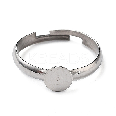 Non-Tarnish 304 Stainless Steel Adjustable Pad Ring Settings STAS-M333-03A-P-1