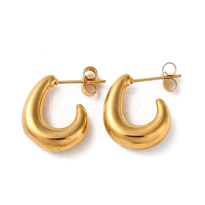 Ion Plating(IP) 304 Stainless Steel Teardrop Stud Earrings EJEW-H127-07G-1