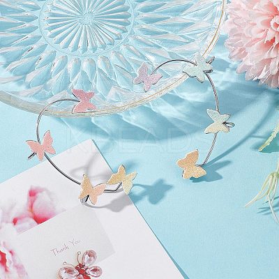 2Pcs 2 Styles Bling Butterfly Cuff Earrings EJEW-SC0001-26A-1