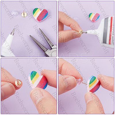 200Pcs 304 Stainless Steel Stud Earring Findings STAS-BBC0001-42-1