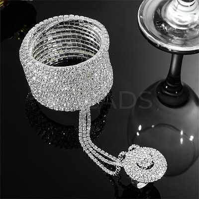 Brass Rhinestone Multi-strand Bracelets FS-WG4104F-01-1