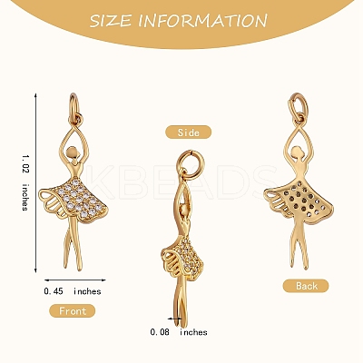 5Pcs Rack Plating Brass Micro Pave Cubic Zirconia Pendants KK-SZ0005-95-1