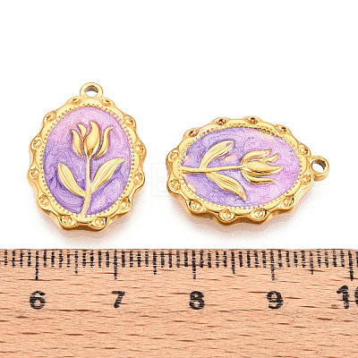 304 Stainless Steel Enamel Pendants STAS-N110-27C-G-1