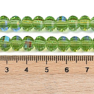 Electroplate Transparent Glass Beads Strands EGLA-B011-08A-AB05-1